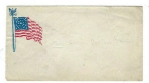 Civil War Patriotic, Red, White & Blue, Small Involute Flag with Eagle on Top - Picture 1 of 2