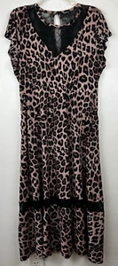 Torrid Dress Womens 1X Jersey Midi Studio Knit Leopard Boho Safari Glam Retro - Picture 1 of 10