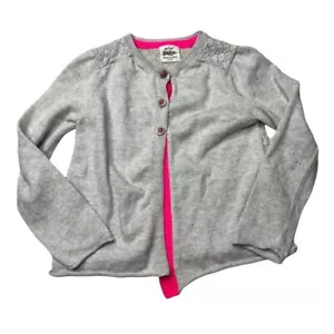 Mini Boden Cardigan Girls Grey 3 Button Sweater Size 2 - 3Y - Picture 1 of 6