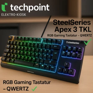 ⌨️ SteelSeries Apex 3 TKL - RGB Gaming Tastatur Pc Mechanische Klavier QWERTZ - Afbeelding 1 van 17