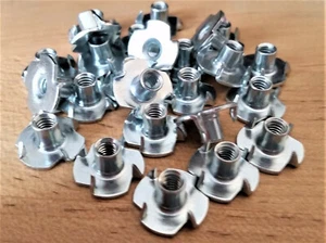 BONUS (25 PC) 10-24 x 9/32" T-Nut (Tee Nut) High Quality Zinc Plated 3-Prong x25 - Picture 1 of 2