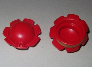 14337, 2x sombrero, gorro, sombrero a punta (con 1 agujero), rojo, impreso - Imagen 1 de 1