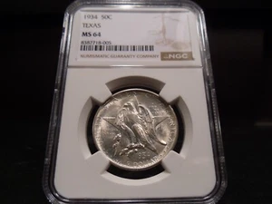 1934 MS64 Texas Silver Commemorative NGC Certified - Blast White - Picture 1 of 8