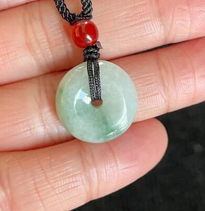 Donut Jadeite Jade Pendant, 100% Untreated Certified Genuine Type A Burmese Jade - Picture 1 of 10