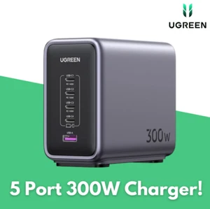 UGREEN 300W 5 Port GaN USB Type-C PD Fast Charger Station Dock Adapter Laptop - Picture 1 of 31