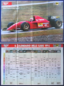 Poster Doppio "GERHARD BERGER - FERRARI 412 T2 - CALENDARIO DELLE GARE 1995" - Picture 1 of 3
