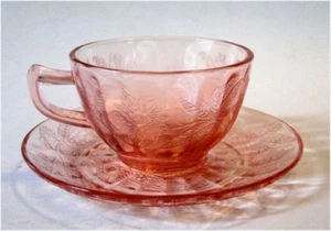 Pink Floral Poinsettia Cup & Saucer - Picture 1 of 4