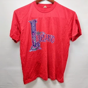 Vintage Ireland Celtic Abstract Animal Design Red T-Shirt Single Stitch Size LG - Picture 1 of 3