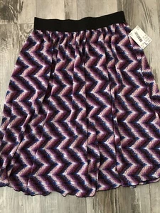 LuLaRoe Jill Skirt New Large L Beautiful Dark Zigzag Amazing Print Nwt - Picture 1 of 4