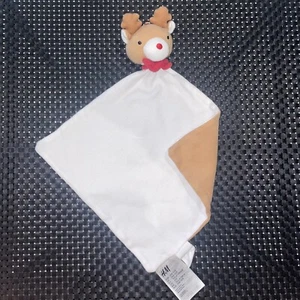 CA4  DOUDOU PLAT H & M RENNE BLANC MARRON ROUGE ÉCHARPE 34CM ÉTAT NEUF - Imagen 1 de 3