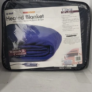12V Extra Large Polar Fleece Vehicle Heated Blanket Navy Blue 58"x42.5" - Picture 1 of 6