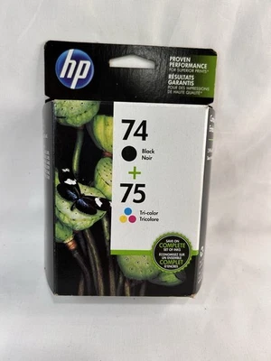Подлинный HP 74xl черный + 75 трехцветные чернила 2016 новый - Изображение 1 из 3