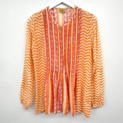 Roberta Roller Rabbit Top Shirt Size XS Sheer Artsy Coastal Beachy Indie Boho - Image 1 of 4