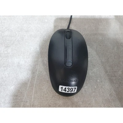 Lenovo LXH-EMS-10ZA Optical Mouse Black Wired USB 3-Buttons Scroll Wheel for PC - Image 1 of 4