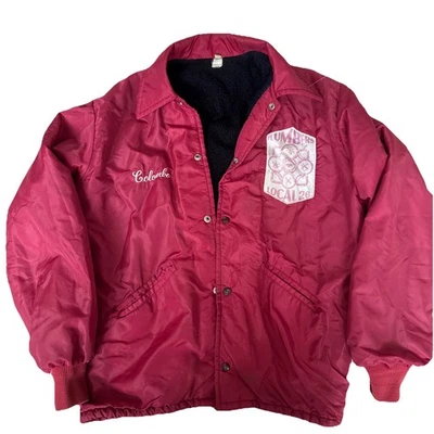 Chaqueta De Colección Años 70’s 80’s Local 26 Fontaneros Unión Pipefitters Grande Forrada de Vellón Foto 1 de 4