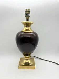 Lámpara de mesa vintage de cerámica borgoña tarro de jengibre lámpara de oro rojo - Imagen 1 de 9