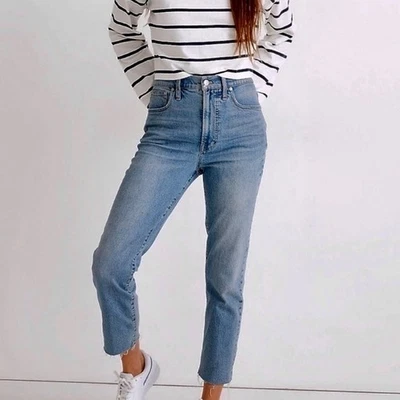 Женские джинсы Madewell The Momjean размер 23 легкая стирка джинсовая ткань с высоким подъемом - Изображение 1 из 4