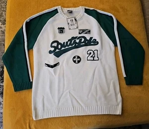 South Pole weißer Pullover Gr. M grüner Schriftzug neu mit Etikett Vintage Y2K - Bild 1 von 15