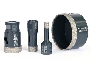 FRESE DIAMANTATE MONDRILLO BLACK H “Vacuum” PER FORATURA  SECCO O ACQUA MONTOLIT - Picture 1 of 1