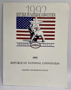 Republican National Convention 1992 Master Calendar Of Events - Picture 1 of 9