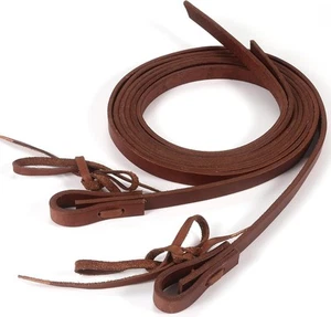 Extra Heavy Harness Split Reins, Heavy Oil Weighted, Broken in, Supple Leather - Picture 1 of 6