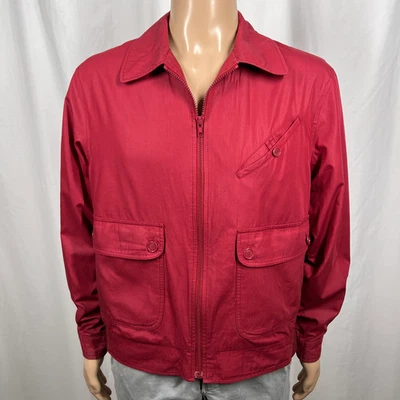 Chaqueta deportiva vintage años 80 Christian Dior Monsieur 42R roja retro cremallera frontal Foto 1 de 4
