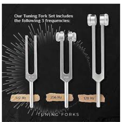 NS CRAFTS Tuning Fork Set 128Hz 256Hz 512Hz for Healing, Chakra & Sound Therapy - Harmony