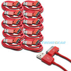 10X USB SYNC DATA POWER CHARGER CABLE APPLE IPAD IPHONE 4S 4 3GS IPOD TOUCH RED