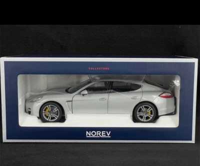 Norev 1:18 Porsche Panamera Turbo 2009 silver alloy simulation car model - Imagen 1 de 4