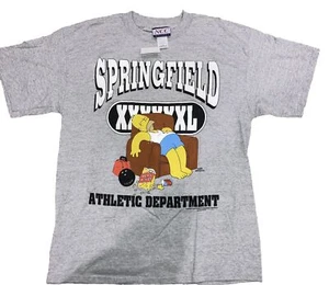 New NWT 1998 Men's L The Simpsons T Shirt Homer Springfield Athletic Department - Picture 1 of 4