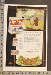 1919 RED CROWN CAN BEEF TONGUE GOLF SPORT ACME FOOD KITCHEN DECOR ART ADXN09 - Picture 1 of 1