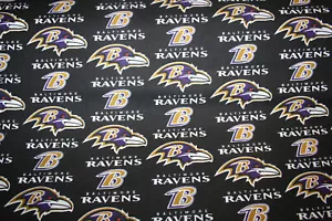 60 pulgadas de ancho Baltimore Ravens NFL - 1/2 YARDA 18X60 TELA 100% ALGODÓN - Imagen 1 de 3