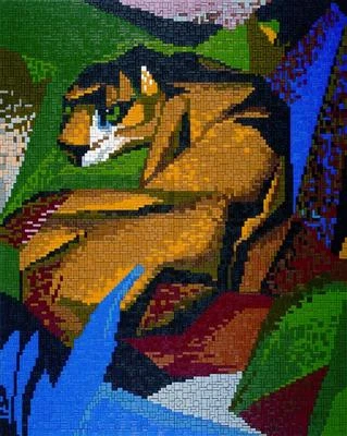Mini Stecksystem Tiger von Franz Marc ca. 8.000 Teile mit XXL-Steckvorlage - Bild 1 von 4