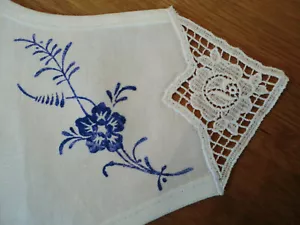 Blaudruck Brotkorb-Deckchen Alt Luxemburg NEU - Bild 1 von 3