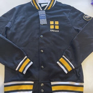 Giacca Varsity Greggs by Primark da uomo taglia XS su un rotolo (NUOVA CON ETICHETTE) nera abbottonata - Foto 1 di 16