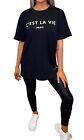 Women's T-shirt Tee Baggy Fit Short Sleeve Ladies Slogan T Shirt Oversized Tops