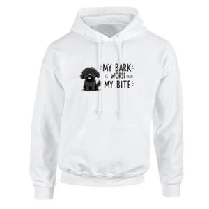 ROCKTHOSECURVES SUDADERA CON CAPUCHA EXCLUSIVA PARA MUJER MY BARK IS PEOR THAN MY BITE - Imagen 1 de 16