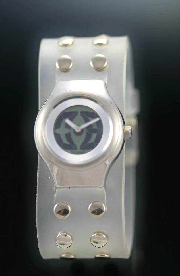 Fossil Grande Tic Orologio Donna Plastica Trasparente Acciaio Inox Argento Res - Immagine 1 di 3