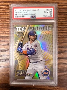 2022 Stadium Club Chrome Pete Alonso Team of Future Gold #/50 PSA 10 Gem Mint - Picture 1 of 2