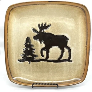 Plato de cena cuadrado de alce y pino Home Studio Woodland Collection 11" - Imagen 1 de 4