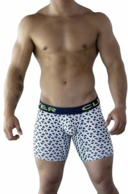 Clever Moda Limited Edition Blue Green Geo Extra Long Boxer Brief 909913 Small S - Image 1 of 3