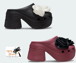 Crocs SIREN ROSETTE CLOG Black Beetroot Gr. M4/W6-M9/W11 Neu - Bild 1 von 13