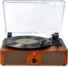 Record Player Bluetooth Turntable For Vinyl With Speakers & Usb Player,Vinyl To