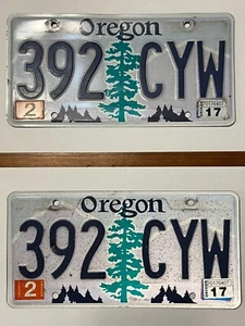 Oregon Nummernschild passendes Set mit Etiketten 392-CYW Made in USA Douglasie - Bild 1 von 2