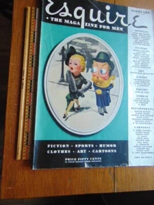 Vintage Esquire Magazine- Feb. 1938- J. Petty Girl, Dos Passos, Steinbeck +++ - Picture 1 of 8