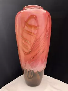 Large 17" Glass Vase FOCI Michael Boyd 2002 Original Hand Blown Studio Art Glass - Picture 1 of 14