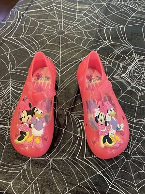 Pink Sparkle Minnie Mouse Jelly Shoes Size 8 - Image 1 of 4