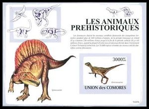 COMOREN BLOCK DINOSAURIER UNGEZÄHNT SS DINOSAUR IMPERF MNH FOSSIL FOSSILS h1540 - Picture 1 of 2
