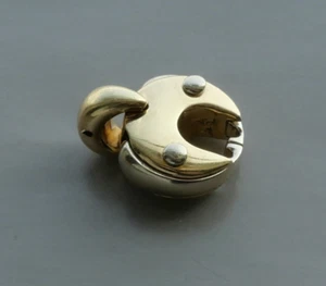 18K YELLOW AND WHITE  GOLD FANCY CLASP 17.8 X 14.6 MM - Picture 1 of 23