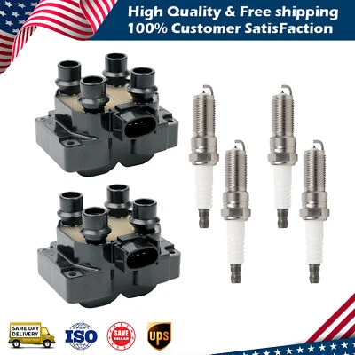 2X Ignition Coil+Spark Plug FD487 Replacement For Ford Escort Explorer Mazda626 - Image 1 of 4